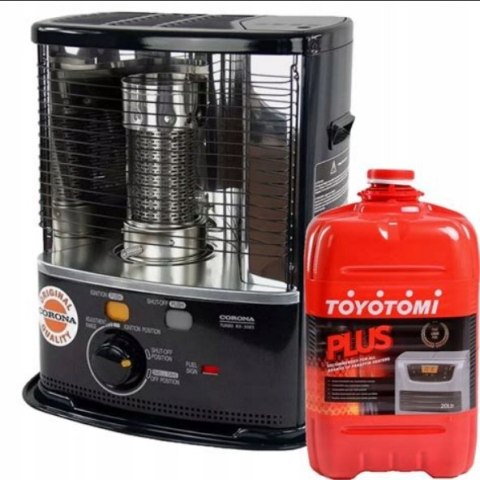 Piecyk naftowy knotowy CORONA RX 3085 3,0 kW do 45m2 + NAFTA TOYOTOMI 20 l