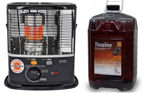 Piecyk naftowy knotowy CORONA RX 3085 3 kW do 45m2 + nafta TOSAINE 20 lit.